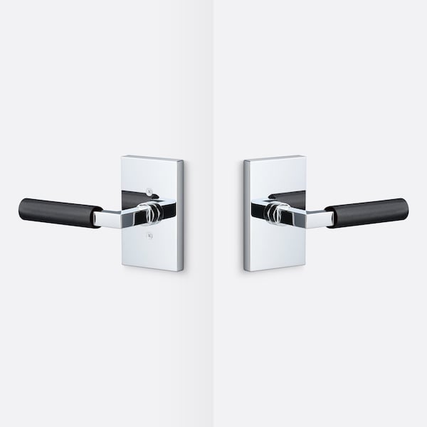 Sure-Loc Hardware Sure-Loc Hardware Levanto Passage Rosette, Polished Chrome, Knurled Grip in Flat Black LV101 26 GRIP-KN FBL - main